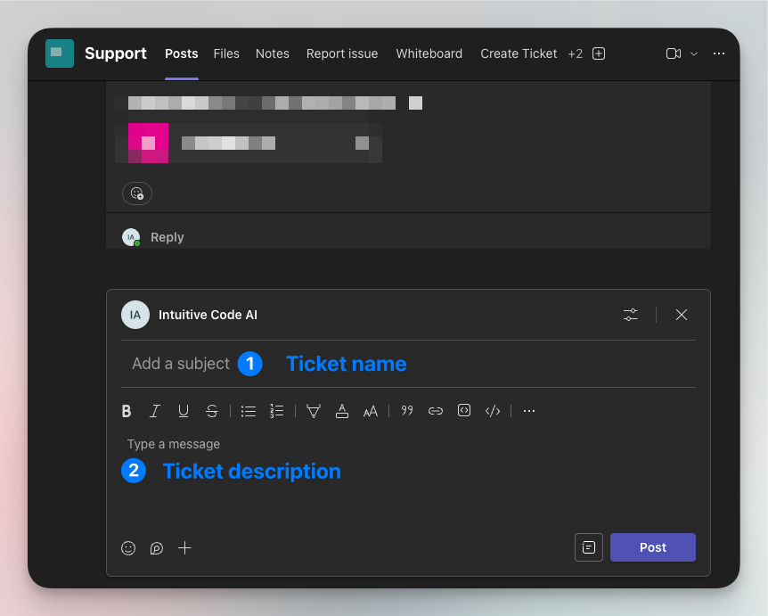 create a support ticket